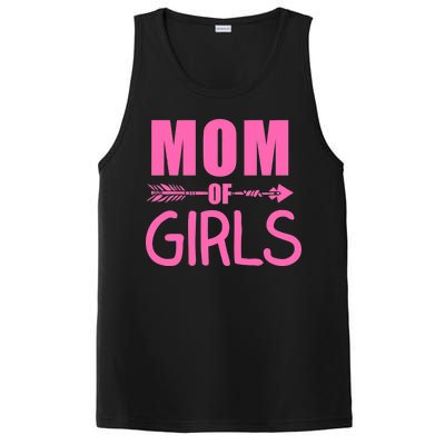 Mom of Girls Cute Mother's Day PosiCharge Competitor Tank