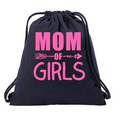 Mom of Girls Cute Mother's Day Drawstring Bag