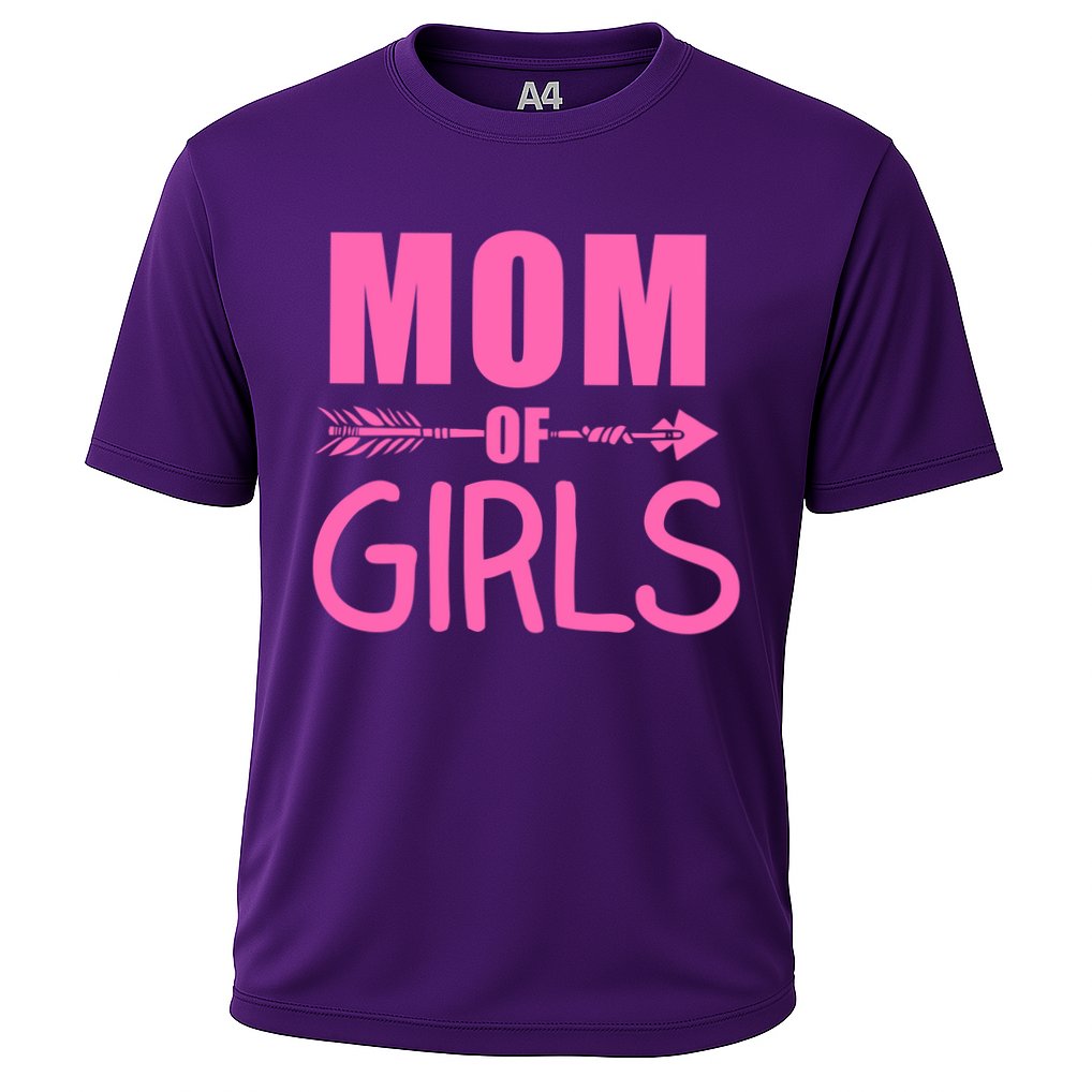 Mom of Girls Cute Mother's Day Cooling Performance Crew T-Shirt