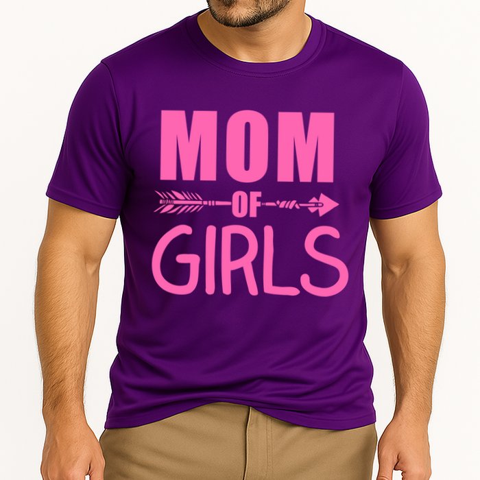 Mom of Girls Cute Mother's Day Cooling Performance Crew T-Shirt