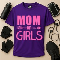 Mom of Girls Cute Mother's Day Cooling Performance Crew T-Shirt