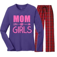 Mom of Girls Cute Mother's Day Women's Long Sleeve Flannel Pajama Set 