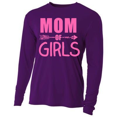 Mom of Girls Cute Mother's Day Cooling Performance Long Sleeve Crew