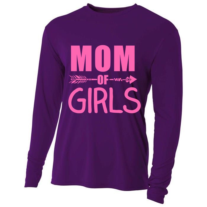 Mom of Girls Cute Mother's Day Cooling Performance Long Sleeve Crew