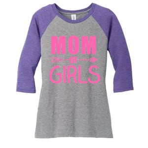 Mom of Girls Cute Mother's Day Women's Tri-Blend 3/4-Sleeve Raglan Shirt