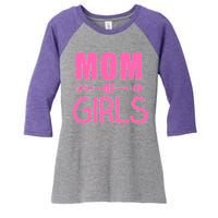 Mom of Girls Cute Mother's Day Women's Tri-Blend 3/4-Sleeve Raglan Shirt