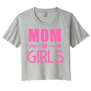 Mom of Girls Cute Mother's Day Women's Crop Top Tee