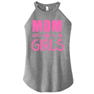 Mom of Girls Cute Mother's Day Women's Perfect Tri Rocker Tank