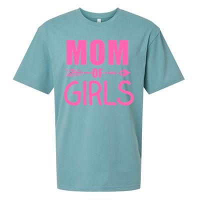 Mom of Girls Cute Mother's Day Sueded Cloud Jersey T-Shirt