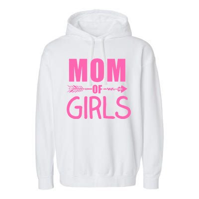 Mom of Girls Cute Mother's Day Garment-Dyed Fleece Hoodie