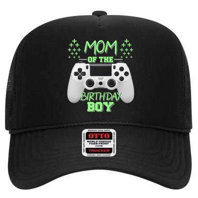 Mom Of The Birthday Boy High Crown Mesh Back Trucker Hat