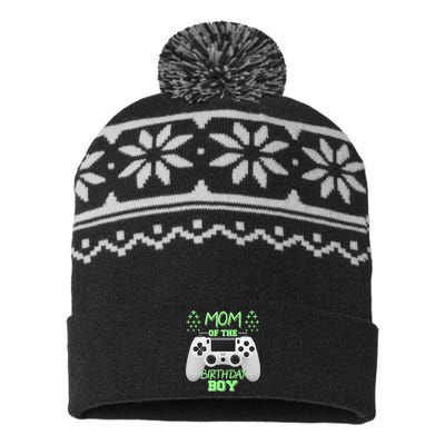 Mom Of The Birthday Boy USA-Made Snowflake Beanie