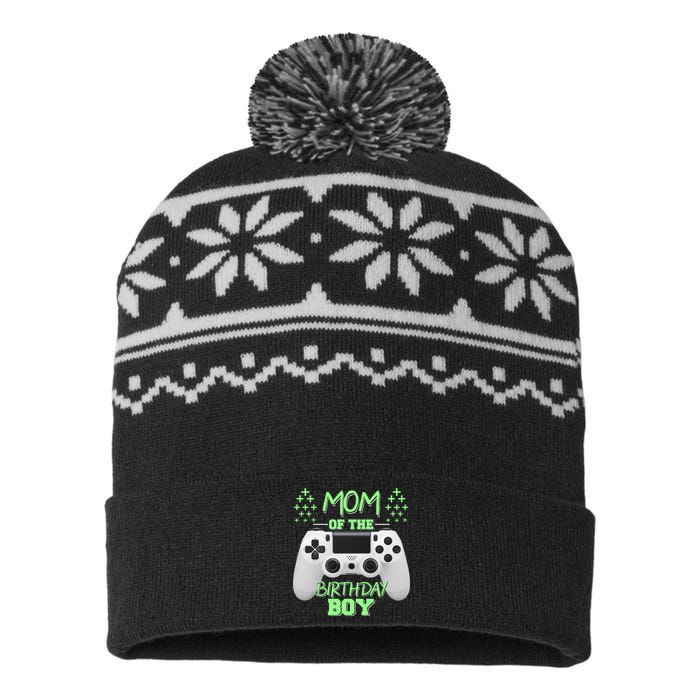 Mom Of The Birthday Boy USA-Made Snowflake Beanie