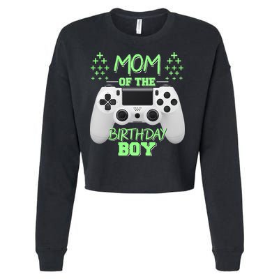 Mom Of The Birthday Boy Cropped Pullover Crew