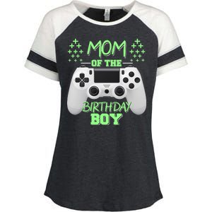 Mom Of The Birthday Boy Enza Ladies Jersey Colorblock Tee