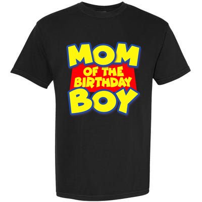Mom of the Birthday Boy Spoof Toy Logo Garment-Dyed Heavyweight T-Shirt