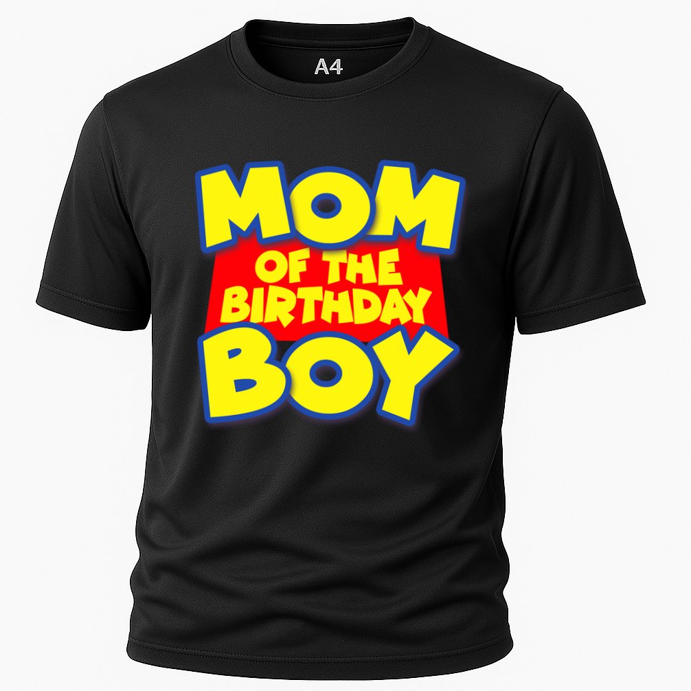 Mom of the Birthday Boy Spoof Toy Logo Cooling Performance Crew T-Shirt