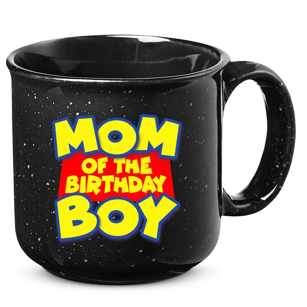 Mom of the Birthday Boy Spoof Toy Logo 15oz Campfire Ceramic Mug