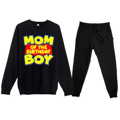 Mom of the Birthday Boy Spoof Toy Logo Premium Crewneck Sweatsuit Set