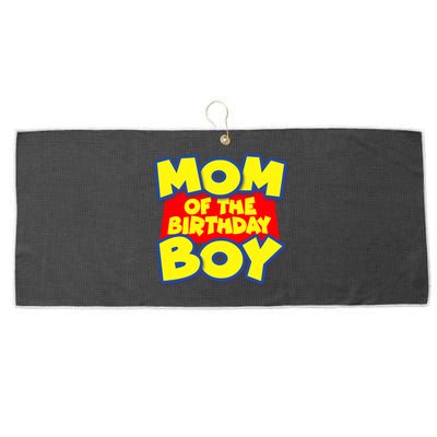 Mom of the Birthday Boy Spoof Toy Logo Large Microfiber Waffle Golf Towel