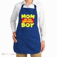 Mom of the Birthday Boy Spoof Toy Logo Apron