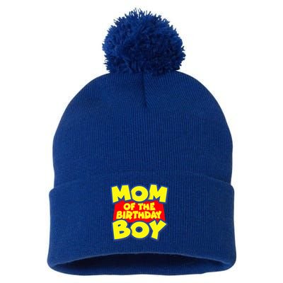 Mom of the Birthday Boy Spoof Toy Logo Pom Pom 12in Knit Beanie