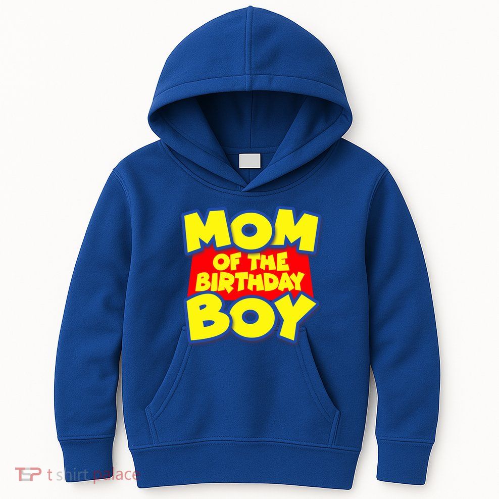 Mom of the Birthday Boy Spoof Toy Logo Kids Hoodie