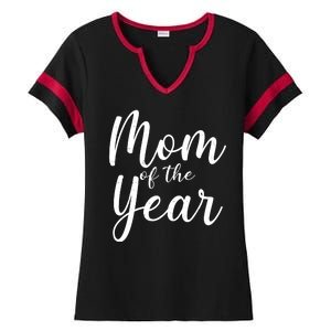 Mom of the Year Happy Mother's Day Ladies Halftime Notch Neck Tee