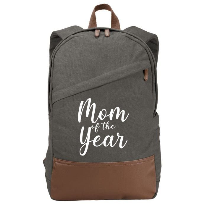Mom of the Year Happy Mother's Day Cotton Canvas Backpack