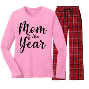 Mom of the Year Happy Mother's Day Women's Long Sleeve Flannel Pajama Set 