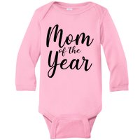 Mom of the Year Happy Mother's Day Baby Long Sleeve Bodysuit