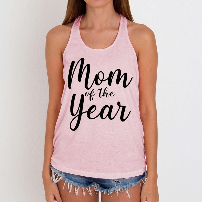 Mom of the Year Happy Mother's Day Women's Knotted Racerback Tank