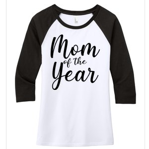 Mom of the Year Happy Mother's Day Women's Tri-Blend 3/4-Sleeve Raglan Shirt