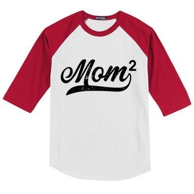 Mom Of Two Kids Colorblock Raglan Jersey