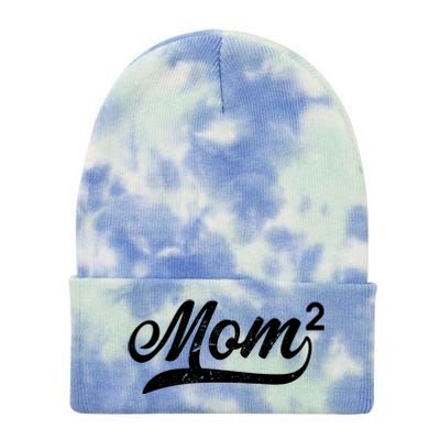 Mom Of Two Tie Dye 12in Knit Beanie