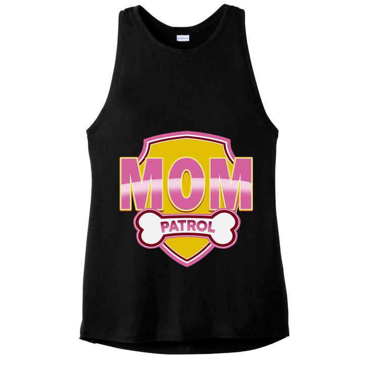 Mom Patrol Dog Mom Ladies PosiCharge Tri-Blend Wicking Tank