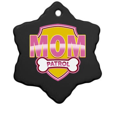 Mom Patrol Dog Mom Ceramic Star Ornament