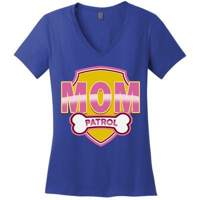 Mom Patrol Dog Mom Women's V-Neck T-Shirt