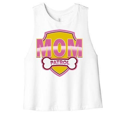 Mom Patrol Dog Mom Women's Racerback Cropped Tank