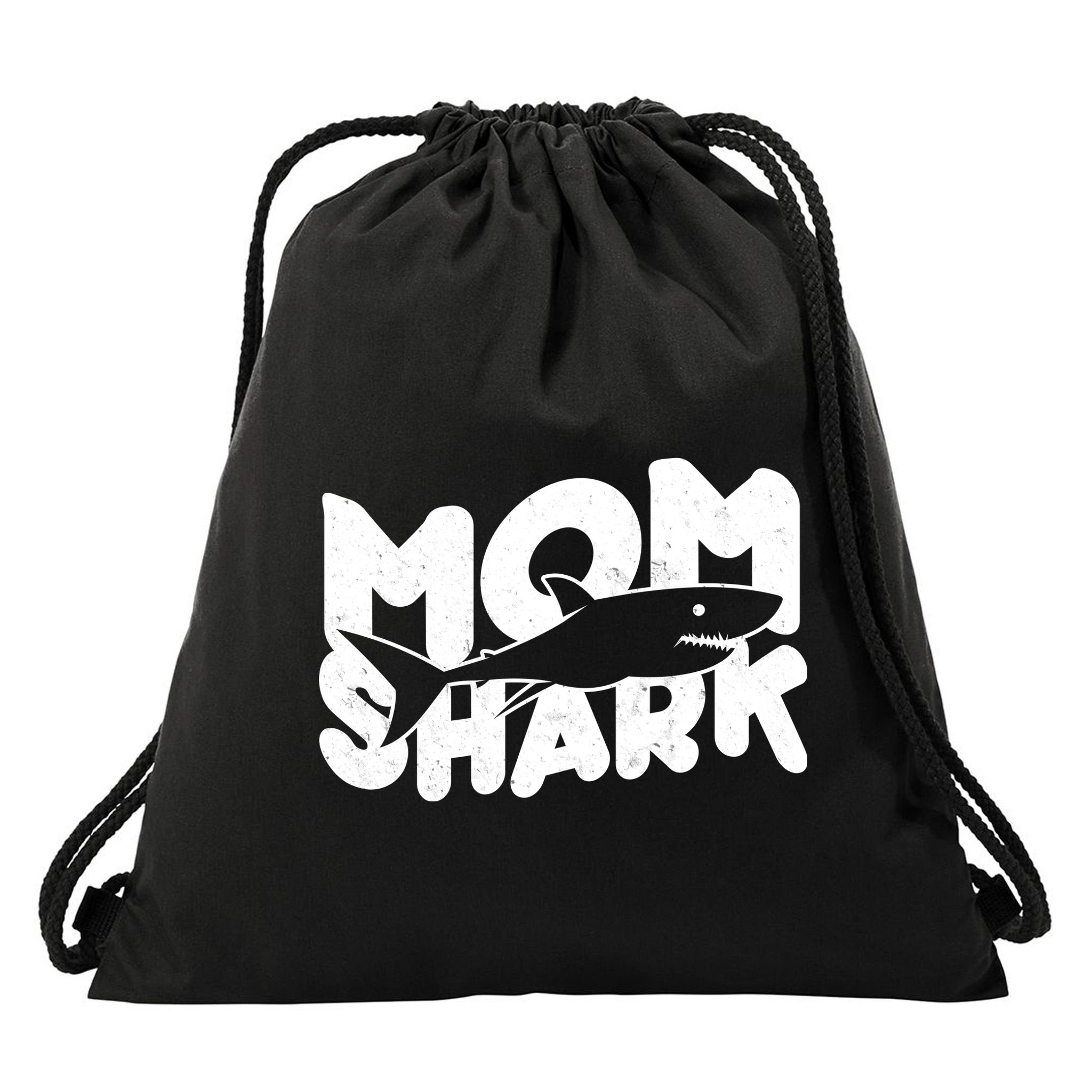 Mom Shark Funny Cute Drawstring Bag