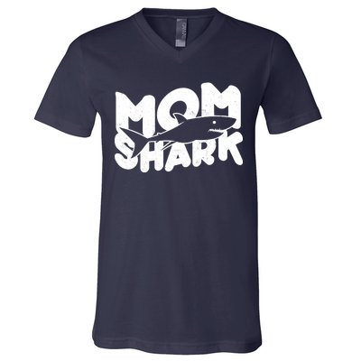 Mom Shark Funny Cute V-Neck T-Shirt