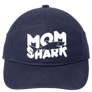 Mom Shark Funny Cute 7-Panel Snapback Hat