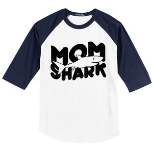 Mom Shark Funny Cute Baseball Sleeve Shirt