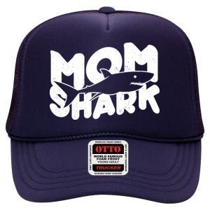 Mom Shark Funny Cute High Crown Mesh Back Trucker Hat