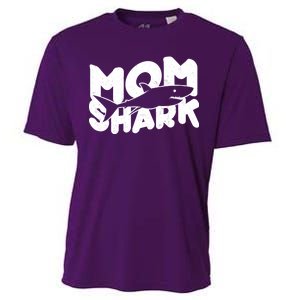 Mom Shark Funny Cute Cooling Performance Crew T-Shirt