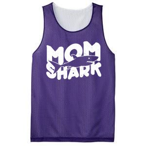 Mom Shark Funny Cute Mesh Reversible Basketball Jersey Tank