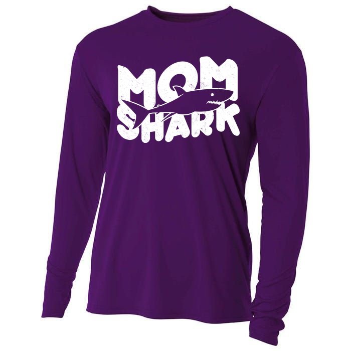 Mom Shark Funny Cute Cooling Performance Long Sleeve Crew