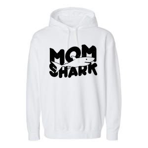 Mom Shark Funny Cute Garment-Dyed Fleece Hoodie