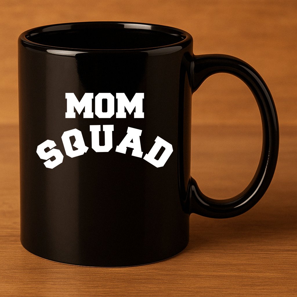 Mom Squad Bold Text Logo 11oz C Handle Ceramic Mug