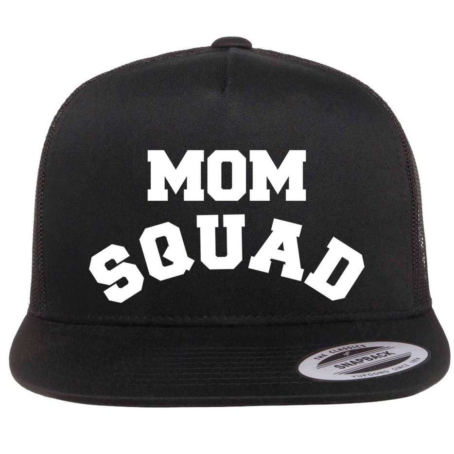 Mom Squad Bold Text Logo Flat Bill Trucker Hat